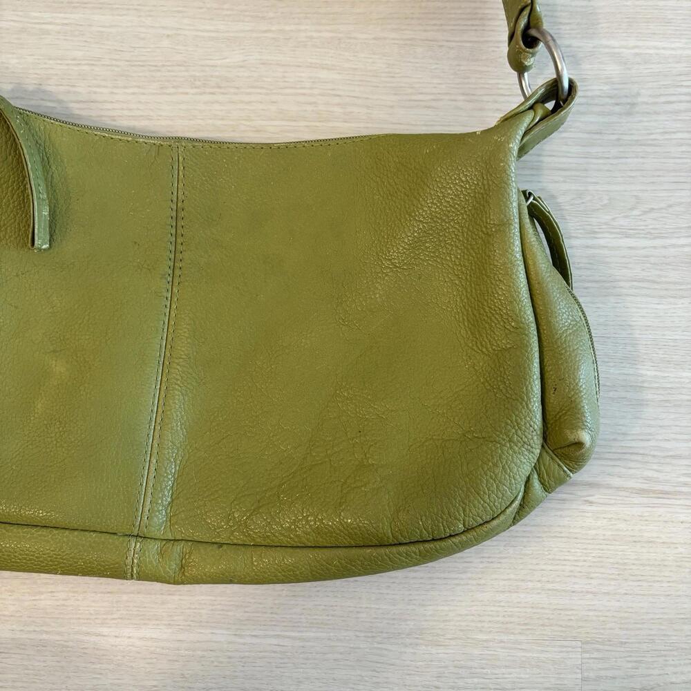 Hobo International Slouchy Shoulder Bag Lg Leather Gabor Dark Lime Green - Picture 3 of 9